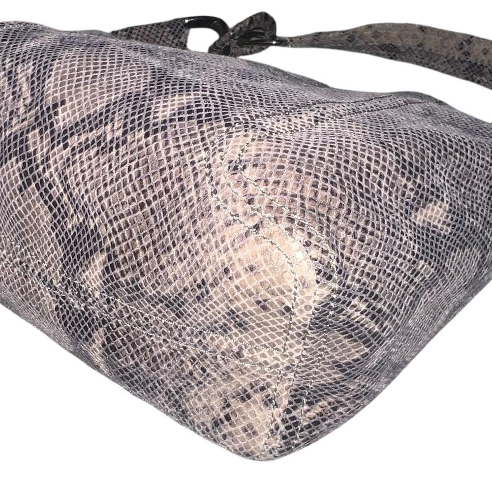 EUC Michael Kors Python-look Leather Hobo Bag Sho… - image 3